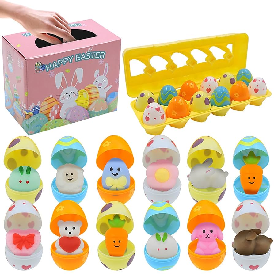   イースターエッグ 2個セット 12のおもちゃで満たされたイースターエッグサプライズエッグ